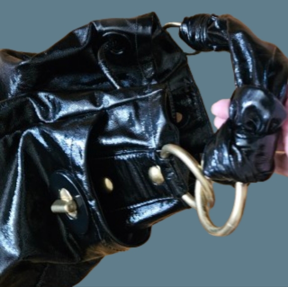 *RARE COACH LTD RESORT BLACK CALF LEATHER DRAWSTRING SHOULDER  HANDBAG - Picture 6 of 7